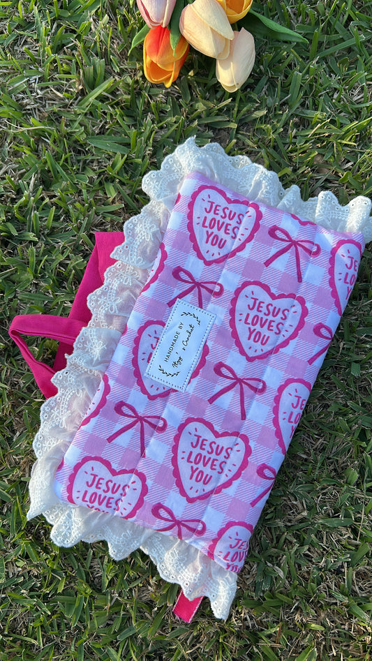 Jesus Loves you Bible Cover (Hot Pink)