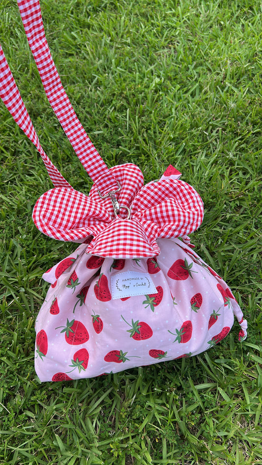 Flower Bag quilted tote - Strawberry