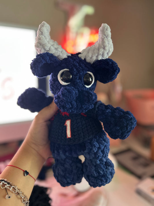 Crochet Toro Bull Plushie/Snuggler – Football Inspired