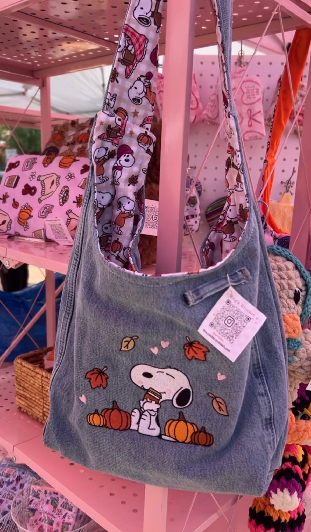 Dog Fall Denim tote