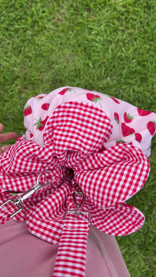 Flower Bag quilted tote - Strawberry